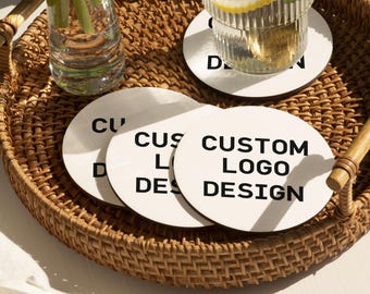 Custom Realtor Logo Coasters, Personalized Real Estate Agent Marketing Coasters, Client Gift, Promotional Homebuyer Closing Gifts