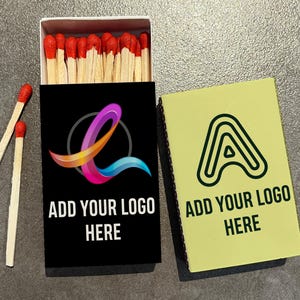 Custom Logo Matches for Business, Personalized Logo Matchboxes Business Favor, Business Marketing Gift, Wedding Logo Matchbook, Party Favors