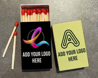 Custom Logo Matches for Business, Personalized Logo Matchboxes Business Favor, Business Marketing Gift, Wedding Logo Matchbook, Party Favors