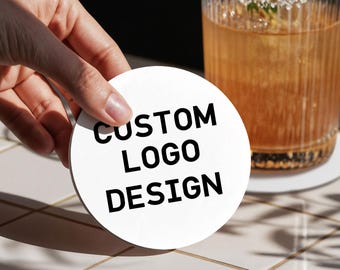 Custom Coaster with Your Logo/Photo/Design, Personalized Printed Coasters for Restaurant, Bars, Events, Weddings & Promotions, Business Gift