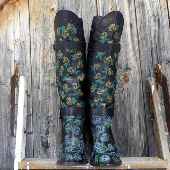 floral tooled boots