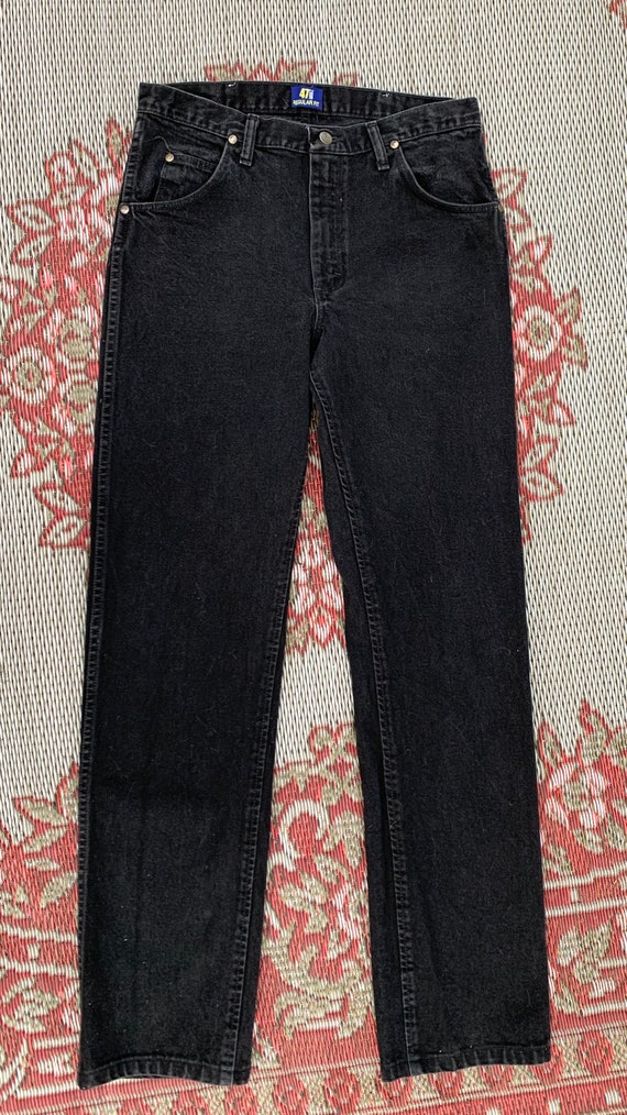 Wranglers, men's black denim, 1990's