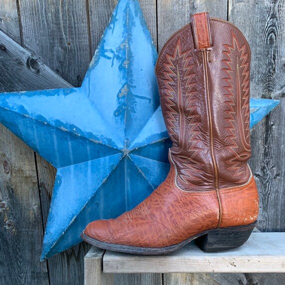 blue and orange cowboy boots