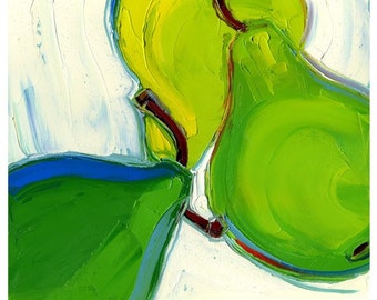 Print - Three Green Pears - 10X10 - Modern Fine Art