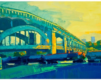 Kansas City 12th Street Bridge Open Edition Print - Next Stop, 8in X 10in