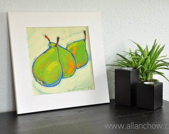Framed Print-Green Pears-10X10-Modern Fine Art