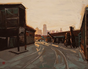 Kansas City Urbanscape Open Edition Print - Industrial Yard, 8in X 10in