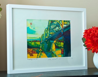 Framed Print - Sunrise at Broadway - Missouri River - 8x10 -Modern Fine Art