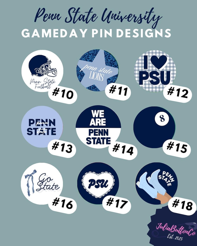 Psu Design Lettering Penn State University Gameday Pins - Etsy