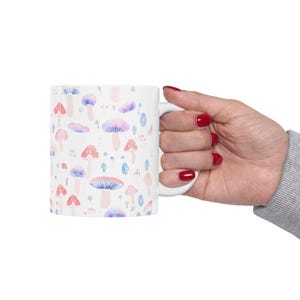 Whimsical Mushroom Ceramic Mug - Colorful Coffee Cup, Gift for Nature Lovers, Home Decor, Fun Kitchenware, Unique Mushroom Art