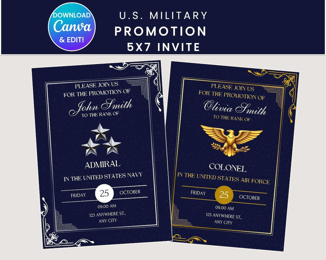 Military Promotion or Retirement Ceremony Invite Template | Air Force ...