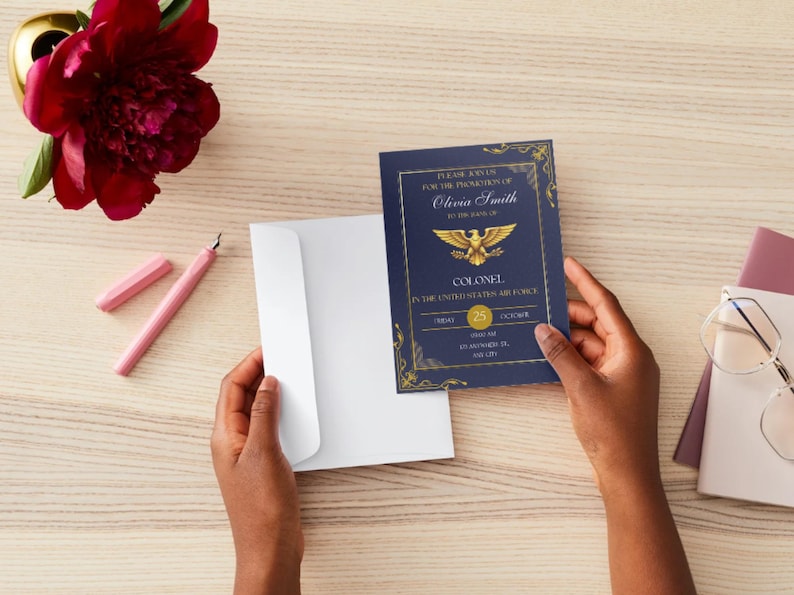 Military Promotion or Commissioning Ceremony Invite Template | Air ...