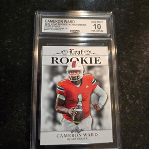 Cam Ward 2024 Leaf Rookie Achievements RA58 CCG 10 RC
