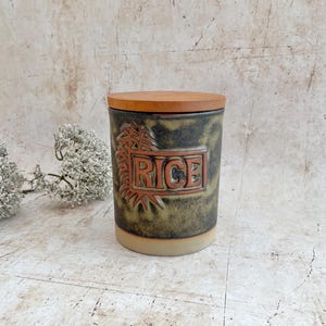 Vintage Tremar Pottery Rice Canister: 1970s Cornish Stoneware Kitchen Storage Jar