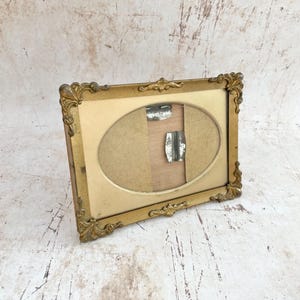 Vintage Gilt Metal Photo Frame | Rococo Revival Oval Picture Frame | Hollywood Regency Decor