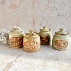 Vintage Cornish Stoneware Kitchen Jars – Rustic Cottagecore Decor