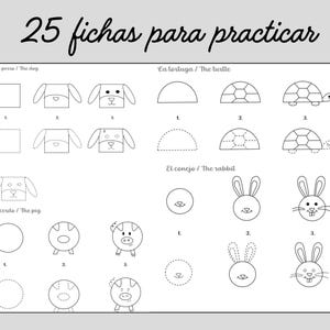 Aprender a dibujar animales en 3 pasos: Dibujar fácilmente con formas geométricas/Ideal para niños de 3 a 8 años
