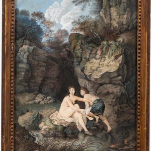 19th Century French School Gouache Painting