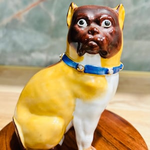 victorian era antique pug dog figurine
