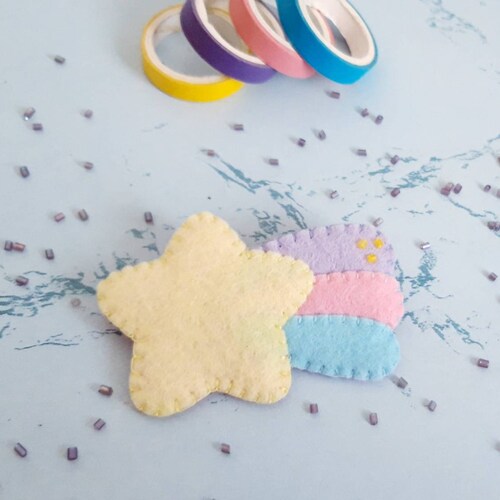 Shooting Star Pin Shooting Star Brooch Kawaii Clothing Etsy