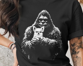 Bigfoot Chihuahua Shirt | Funny Sasquatch Dog Lover Tee | Cryptid Owner Gift