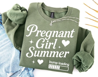 Pregnant Girl Summer Sweatshirt: Funny Maternity Pregnancy Reveal