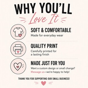 Why you'll love it: soft, quality print, custom made. Thank you for supporting us!