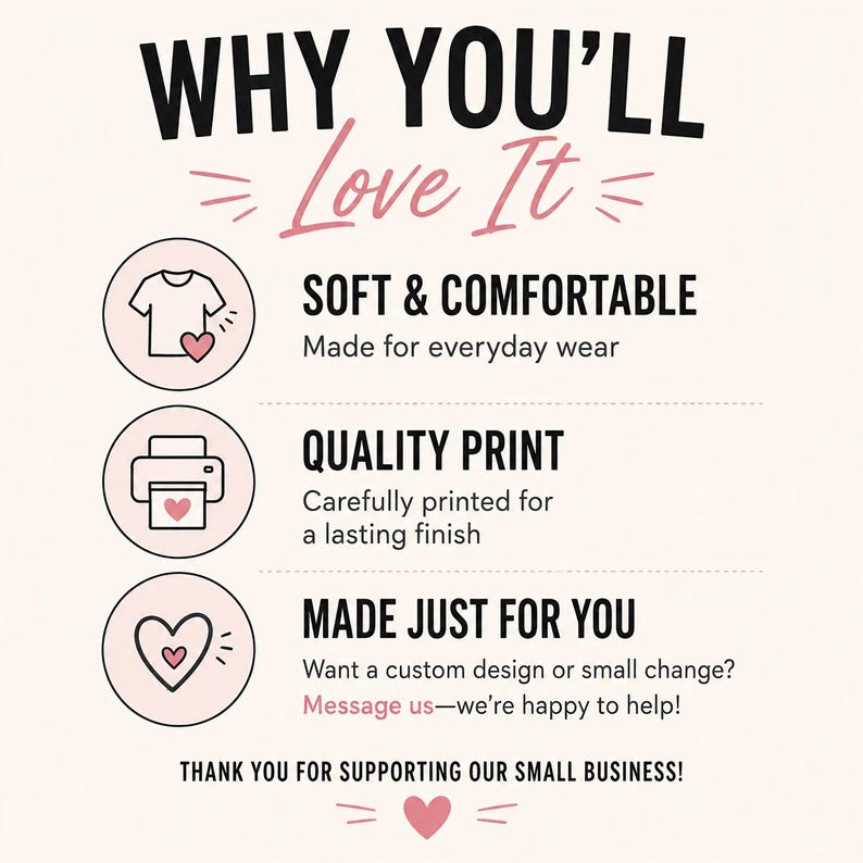 Why you'll love it: soft, quality print, custom made. Thank you for supporting us!