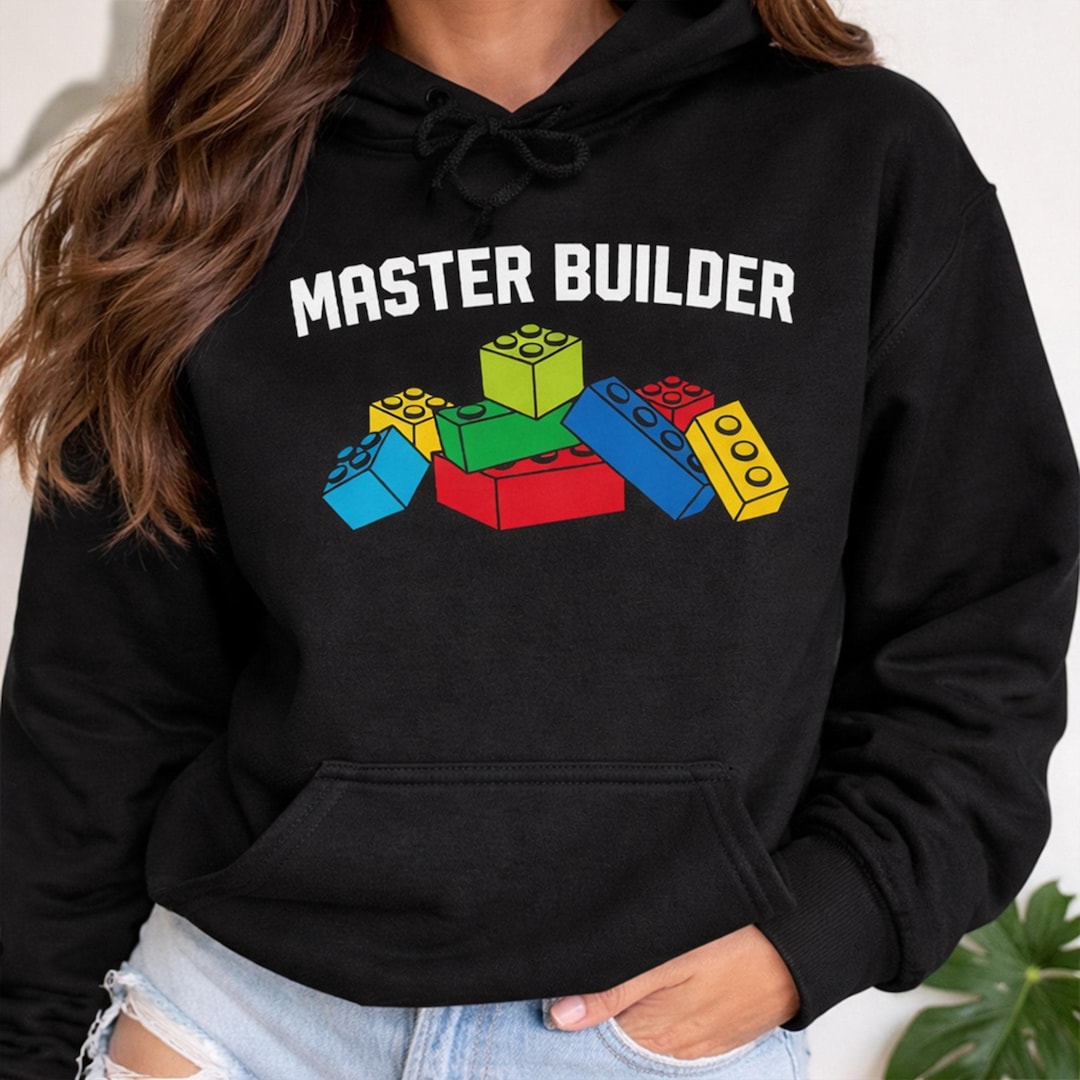 Building Block Master Builder Hoodie | Cozy Graphic Sweatshirt | Gift ...