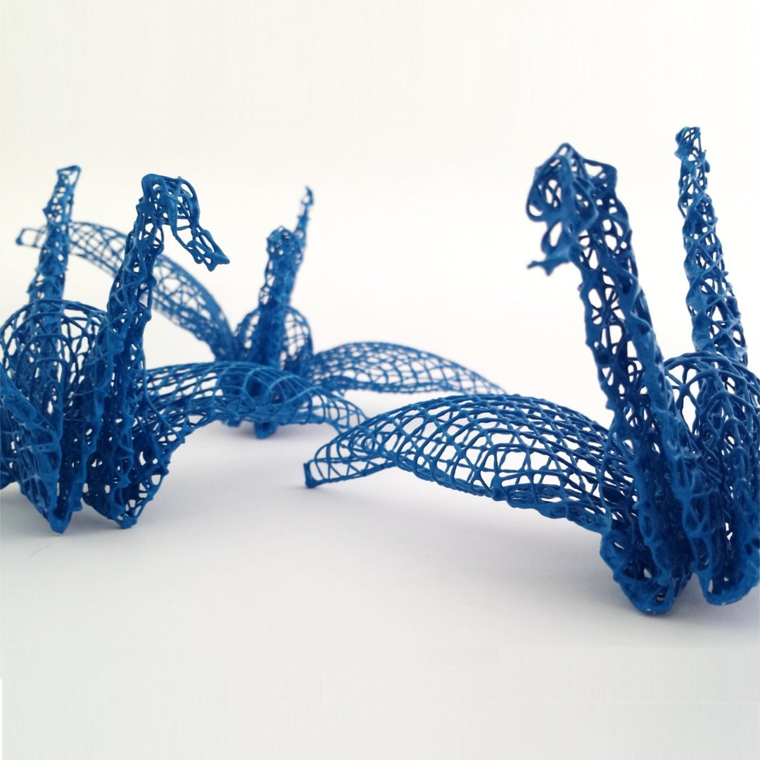 Wire Orgami Blue True Wire Mesh Origami Cranes - Etsy
