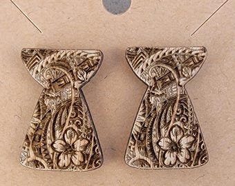 Kolczyki Chamorro Pride – ręcznie wykonane z mahoniowego kamienia latte | Pieczęć CNMI | Island Heritage Jewelry