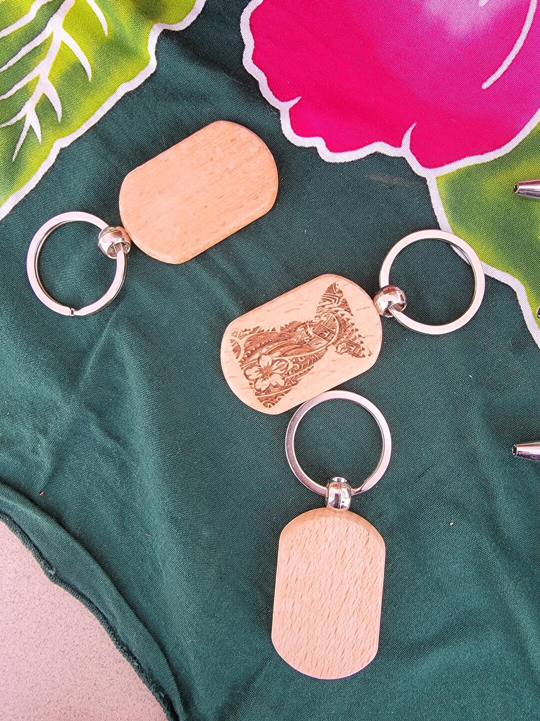 Custom Solid Bamboo Keychain – Personalized Laser Engraved Design | Eco ...