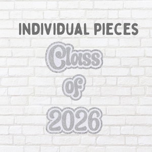 Individual Class of 2026 Homecoming Mum Cut Outs, HOCO Glitter Cutouts, Colors, HOCO, Glitter Homecoming Cutouts, Fast Turnaround