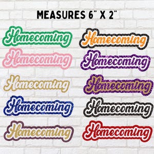 Homecoming Mum &quot;Homecoming&quot; Cutout, HOCO 2026, Texas Homecoming, Glitter Cut Out, Custom School Colors, HOCO Cut Outs, 6&quot; cutout