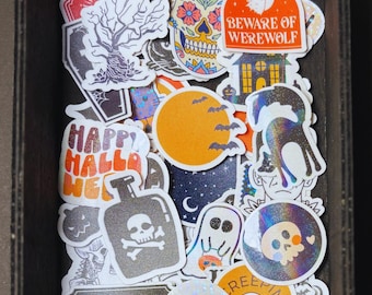48 pegatinas de Halloween / pegatinas de temática espeluznante de 1 a 3 pulgadas
