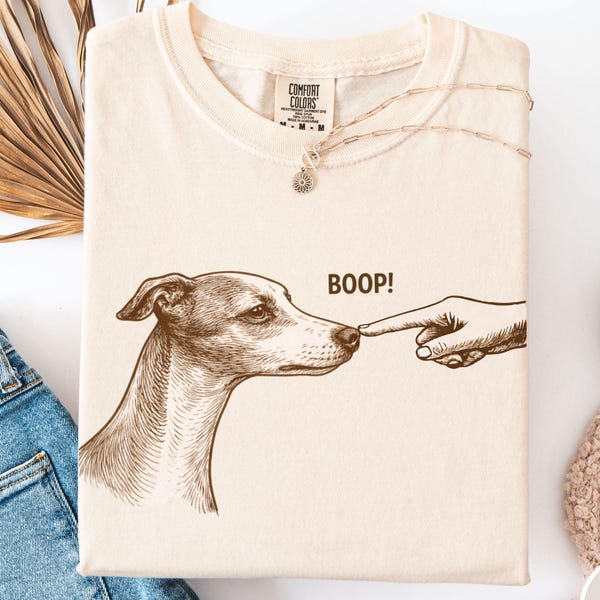 Chemise lévrier Comfort Colors®, chemise pour chien Whippet drôle, chemise lévrier mignon, chemise pour chien rigolote, chemise Iggy, chemise lévrier italien