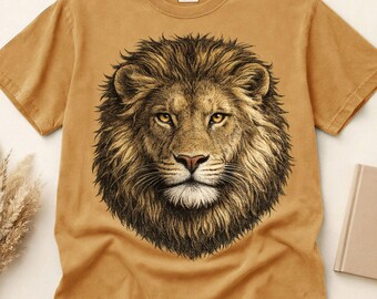 Comfort Colors® Vintage Lion Shirt, Lion Graphic Tee, Lion Lover Shirt, Lion Lover Gift, Vintage Animal Print, Wildlife Lover Gift, Lion Tee