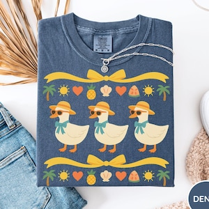 Comfort Colors® Summer Goose Shirt, Cute Goose Summer Shirt, Funny Summer Tee, Summer Vibes, Funny 80s Farm Animal Shirt, Silly Goose Summer
