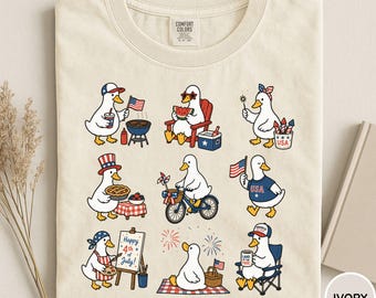 Comfort Colors® Funny 4th of July Goose Shirt, Funny July 4th Shirt, Patriotic Goose Shirt, USA Summer BBQ Shirt, Independence Day Outfit