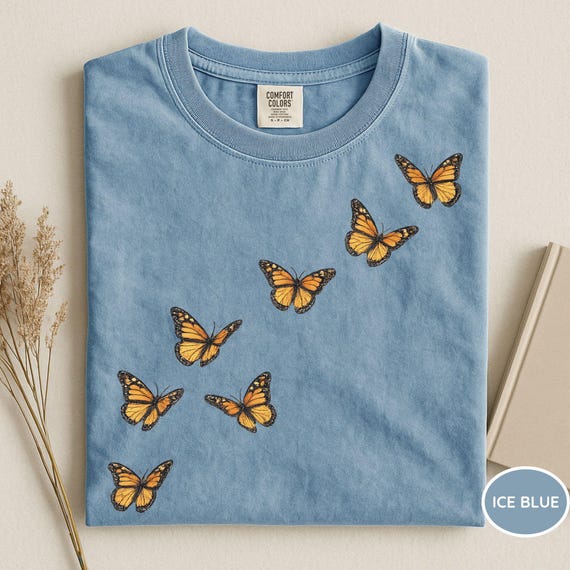 Comfort Colors® Monarch Butterfly Shirt, Butterfly Lover Shirt, Cottagecore Butterfly Shirt, Cute Butterfly Shirt, Butterfly Graphic Tee
