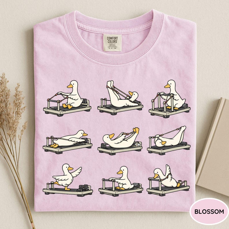 Comfort Colors® Pilates Gans Shirt, lustiges lustiges lustiges Gans Pilates Shirt,Reformer Pilates T-Shirt, Pilates Mädchen Geschenk, Pilates Liebhaber Shirt, Workout Blossom