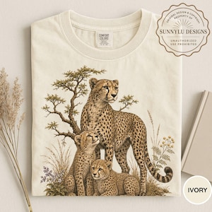 Comfort Colors® Vintage Cheetah Shirt, Cheetah Animal Shirt, Cheetah Lover Shirt, Cheetah Lover Gift, Vintage Safari Wildlife Tee, Big Cat