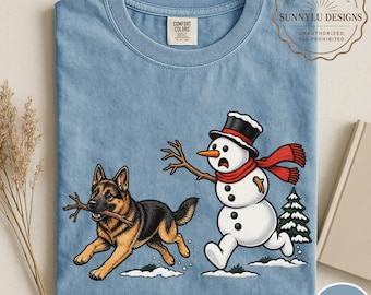 Comfort Colors® Christmas German Shepherd Dog Shirt, Christmas Dog Shirt, Funny German Shepherd Shirt, Funny Christmas Shirt, Funny Dog Tee