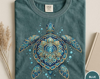 Comfort Colors® Sea Turtle Shirt, Turtle Lover Gift, Summer Vibes Shirt, Ocean Shirt, Sealife Shirt, Sea Animals Shirt, Hello Summer Beach