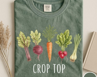 Comfort Colors® Funny Gardening Shirt, Crop Top Shirt, Vegetable Pun Tee, Cottagecore Farm Shirt, Veggie Lover Gift, Farmer Market Tee, Farm