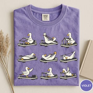 Comfort Colors® Pilates Gans Shirt, lustiges lustiges lustiges Gans Pilates Shirt,Reformer Pilates T-Shirt, Pilates Mädchen Geschenk, Pilates Liebhaber Shirt, Workout Violet