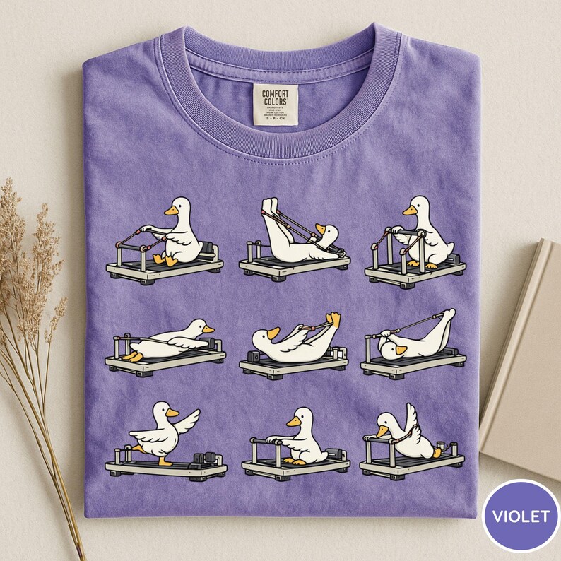 Comfort Colors® Pilates Gans Shirt, lustiges lustiges lustiges Gans Pilates Shirt,Reformer Pilates T-Shirt, Pilates Mädchen Geschenk, Pilates Liebhaber Shirt, Workout Violet