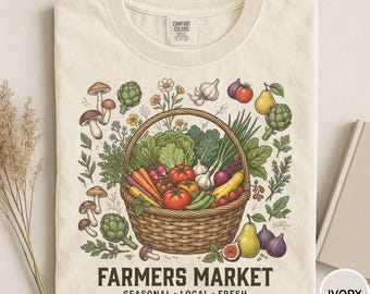 Comfort Colors® Farmers Market Shirt, Vintage Garden Harvest Tee, Cottagecore Vegetable Shirt, Local Farmers Market Shirt, Market Day Tee