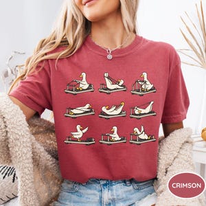 Comfort Colors® Pilates Gans Shirt, lustiges lustiges lustiges Gans Pilates Shirt,Reformer Pilates T-Shirt, Pilates Mädchen Geschenk, Pilates Liebhaber Shirt, Workout Crimson