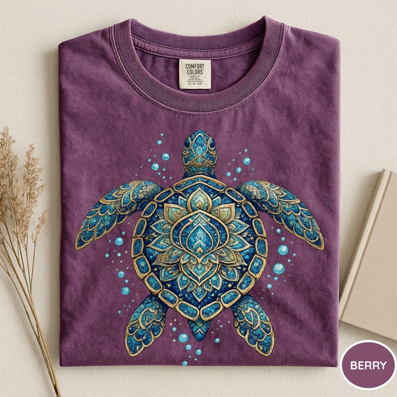 Comfort Colors® Sea Turtle Shirt, Turtle Lover Gift, Summer Vibes Shirt, Ocean Shirt, Sealife Shirt, Sea Animals Shirt, Hello Summer Beach Berry